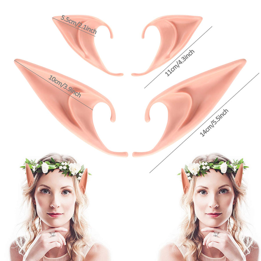 HLenyoy Vampire Teeth Fangs Elf Ears for Cosplay Costume Accessory Halloween Party Favors