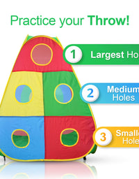 5pc Kids Ball Pit Tents and Tunnels, Toddler Jungle Gym Play Tent with Play Crawl Tunnel Toy, for Boys babies infants Children, Indoor Outdoor Gift, Target Game w/ 4 Dart Balls
