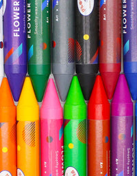 Jumbo Crayons for Toddlers, 16 Colors Non Toxic Crayons, Easy to Hold Large Crayons for Kids, Safe for Babies and Children Flower Monaco
