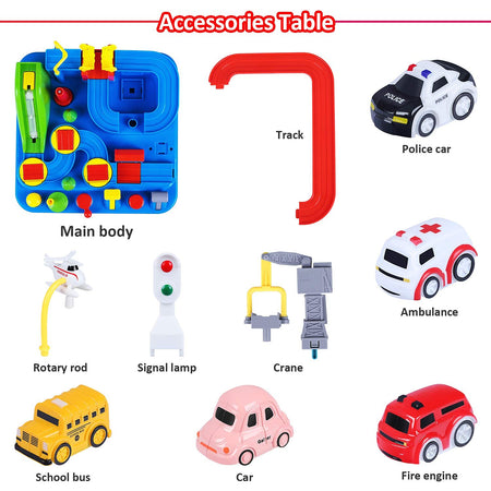 Yezi Car Adventure Toys, City Rescue Preschool Educational Toy Vehicle, Parent-Child Interactive Racing Kids Toy, Puzzle Car Race Tracks Parking Playsets for 3 4 5 6 7 8 Year Old Toddlers Boys Girls