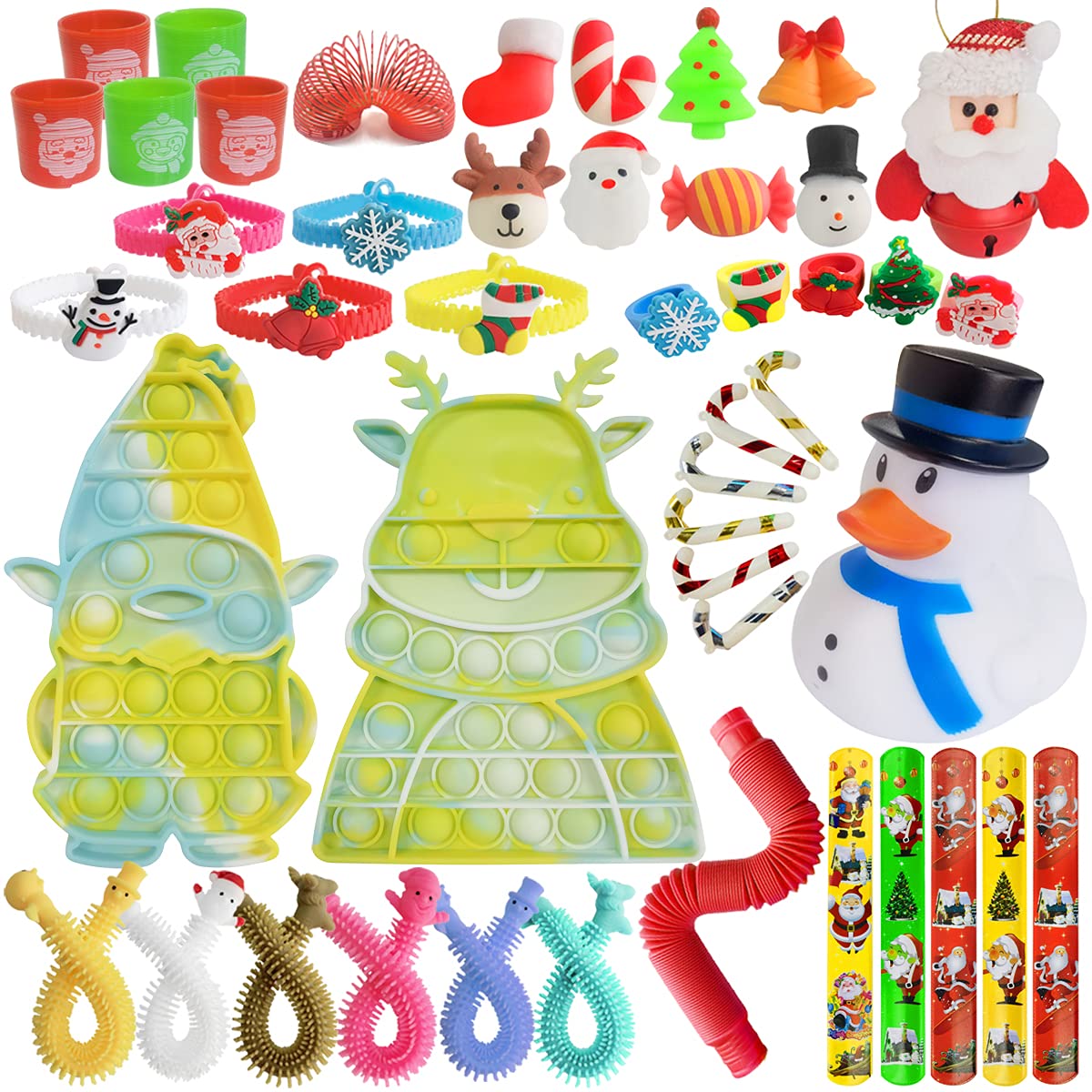 Christmas Pop Fidget Toy Packs Dimple Stress Relief Fidget Toys for Kids Party Favors Stocking Stuffers (Christmas-44)