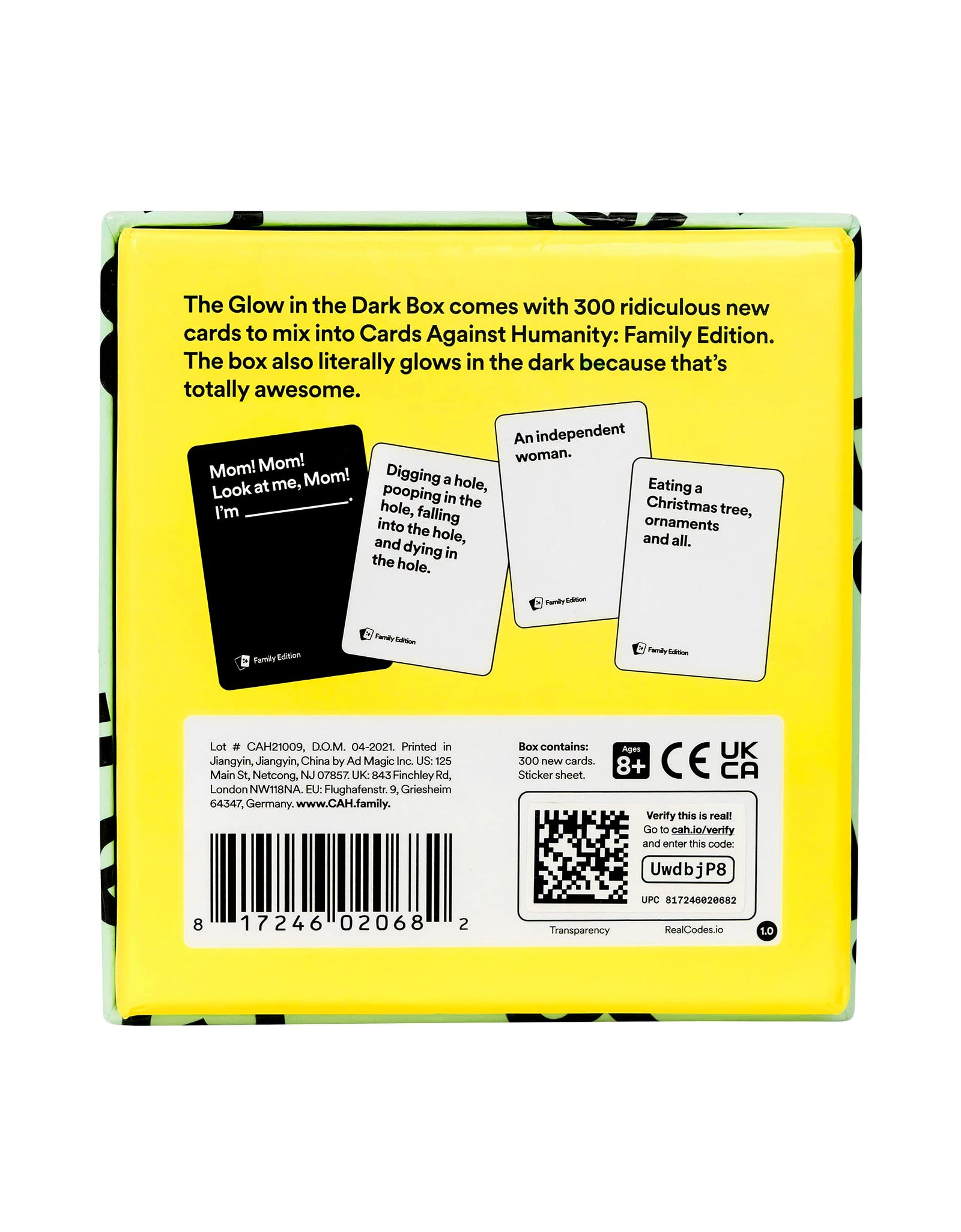 Cards Against Humanity Family Edition: Glow in The Dark Box • 300-Card Expansion