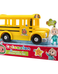 CoComelon Official Musical Yellow School Bus, Plays Clips from ‘Wheels on The Bus,’ Featuring Removable JJ Figure – Character Toys for Babies, Toddlers, and Kids
