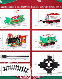 Christmas Train Set - Toy Train Set with Lights and Sounds, Round Railway Tracks for Under/Around The Christmas Tree, Best Gifts for 3 4 5 6 7 8+ Years Kids Boys Girls
