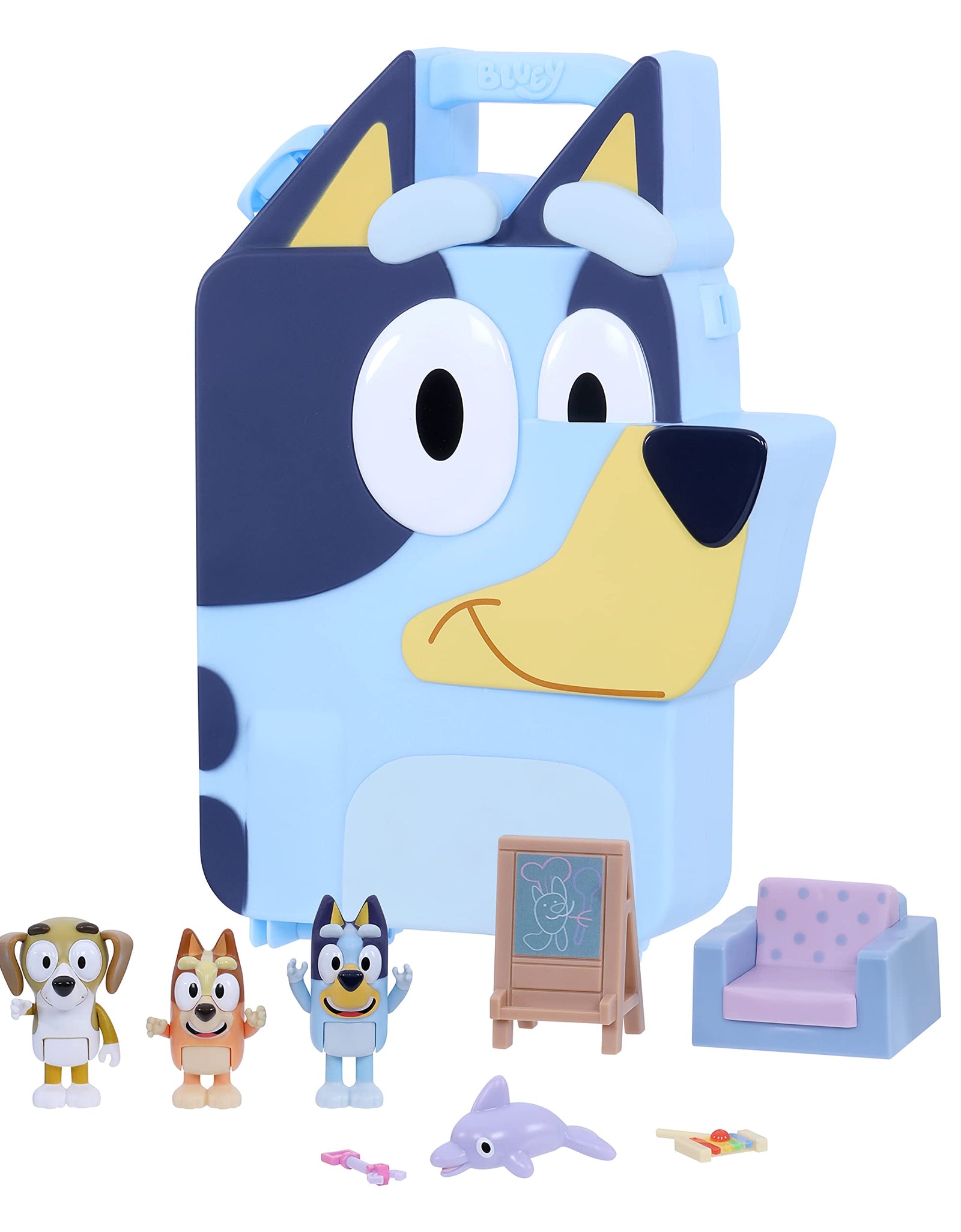 Bluey's Deluxe Play & Go Playset with 2.5-3 inch Figures