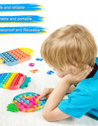 iTechjoy Pop Fidget Toys It 3 Pack for Kids and Adults, Push Bubble Its Sensory Pop Fidget Toy for Autism ADHD ADD to Relieve Stress, Pop Pop Bulk of Rainbow Ice Cream & Strawberry & Pineapple Shapes
