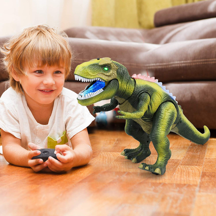 STEAM Life Remote Control Dinosaur Toys for Kids 3 4 5 6 7+ Light Up & Realistic Roaring Sound - T rex Dinosaur Toys Gifts for Christmas - Dinosaur Robot Toy for Kids Boys Girls (Green)