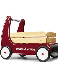 Radio Flyer Classic Walker Wagon, Sit to Stand Toddler Toy, Wood Walker, 1-4 Years , Red
