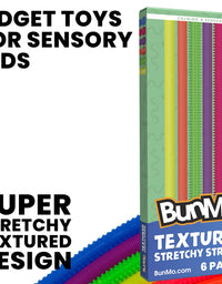 Fidget Toys and Textured Sensory Toys by BUNMO - Textured Stretchy Strings Fidget Toy. Bumpy Fidget Toys for Adults and Kids Make Perfect Anxiety Toys, Autism Sensory Toys, and Stress Toys.
