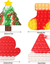 BINGLALA 6Pcs Pop Christmas Push Bubble Sensory Fidget Toys Simple Dimple Fidget Popper Tie Dye Christmas Pop Gift for Kids Christmas Set for Kids Adults (Christmas Set)
