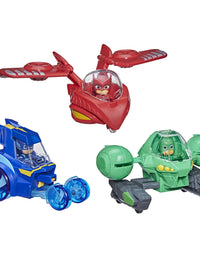 PJ Masks 3-in-1 Combiner Jet Preschool Toy, Toy Set with 3 Connecting Cars and 3 Action Figures for Kids Ages 3 and Up
