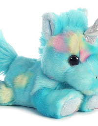 Aurora Bundle of 2 Stuffed Beanbag Animals - Blueberry Ripple Unicorn & Jelly Roll Unicorn, Blue/Pink, Multicolor
