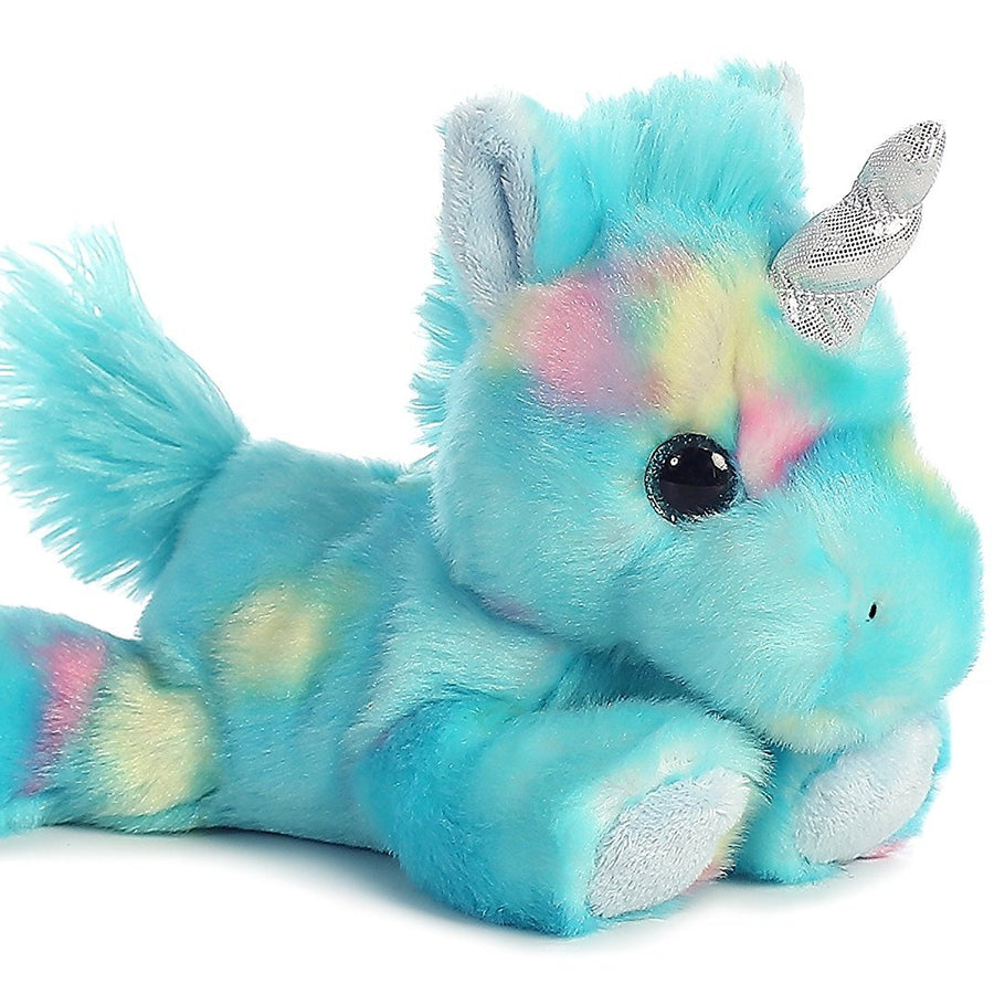 Aurora Bundle of 2 Stuffed Beanbag Animals - Blueberry Ripple Unicorn & Jelly Roll Unicorn, Blue/Pink, Multicolor