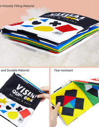 beiens Soft Baby Books, High Contrast Black and White Books Non Toxic Fabric Touch and Feel Crinkle Cloth Books Early Educational Stimulation Toys for Infants Toddlers, Baby Gift Stroller Toys
