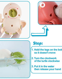 SEPHIX Go, Go! Cute Swimming Turtle Bath Toys for Toddlers & Kids (3 Pcs)
