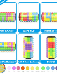 R.Y.TOYS Fidget Toys for Adults/Teens/Boys/Girls,Rotate & Slide Puzzle,Brain Teaser,Cylinder Magic Cube Gift,Birthday Present(12 Colors x 10 Layers) Upgrade
