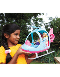 Barbie Helicopter, Pink and Blue with Spinning Rotor
