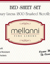 Mellanni Queen Sheet Set - Hotel Luxury 1800 Bedding Sheets & Pillowcases - Extra Soft Cooling Bed Sheets - Deep Pocket up to 16 inch Mattress - Wrinkle, Fade, Stain Resistant - 4 Piece (Queen, White)
