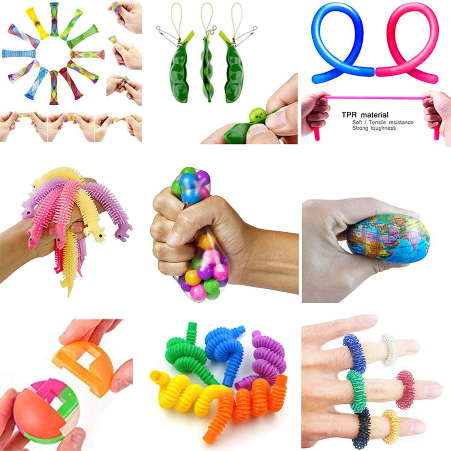 Cherislpy 42 Pack Sensory Fidget Pack Pop Fidget Toys Simple Mini Pop Dimple Sensory Toys for Kids Adults Autism Special Stress Relief and Anti-Anxiety Toys Assortment Party Favors