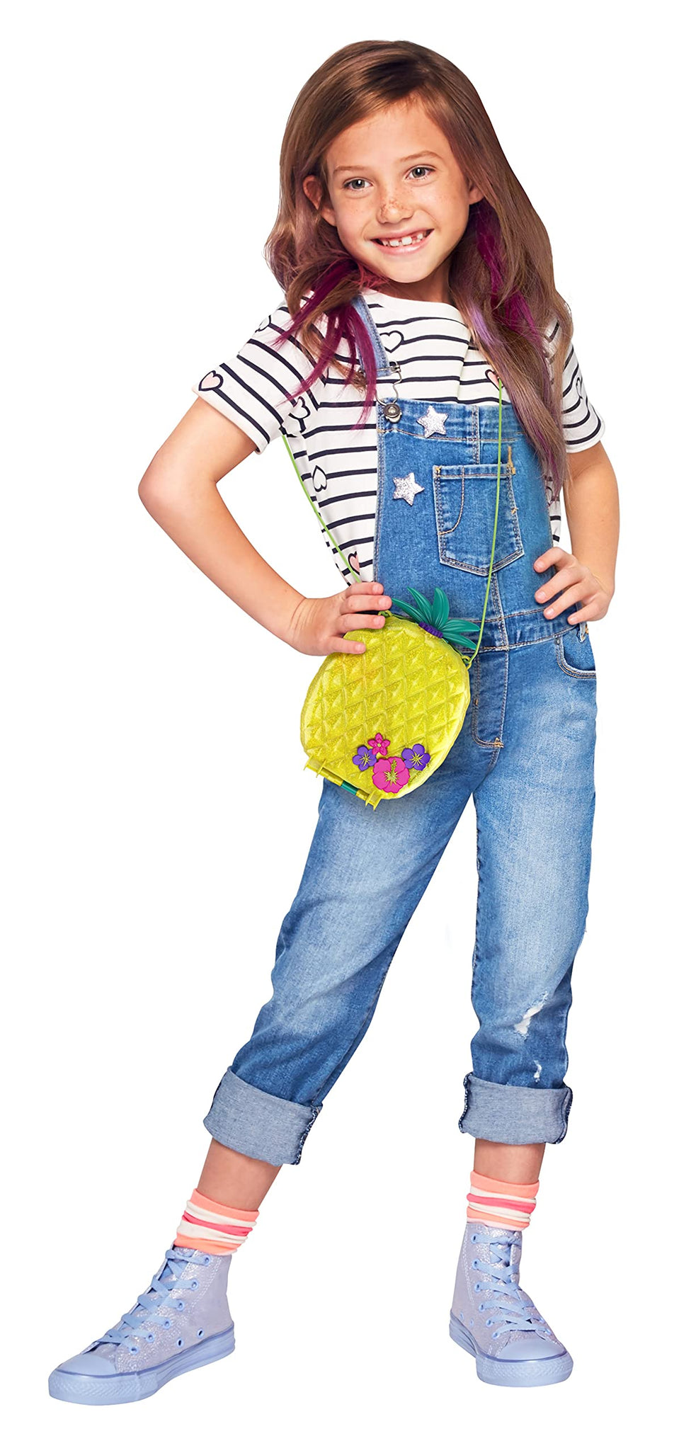 Polly Pocket Tropicool Pineapple Wearable Purse Compact with 8 Fun Features, Micro Polly and Lila Dolls, 2 Accessories and Sticker Sheet; for Ages 4 and Up