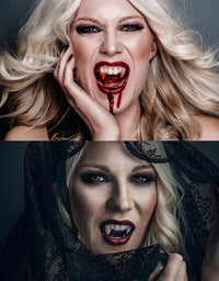 CPSYUB Cosplay Vampire Fangs, Cosplay Accessories Halloween Party Prop Decoration Fake Vampire Teeth, Werewolf Fangs Vampire Dentures for Kids / Adults (3 Pairs)
