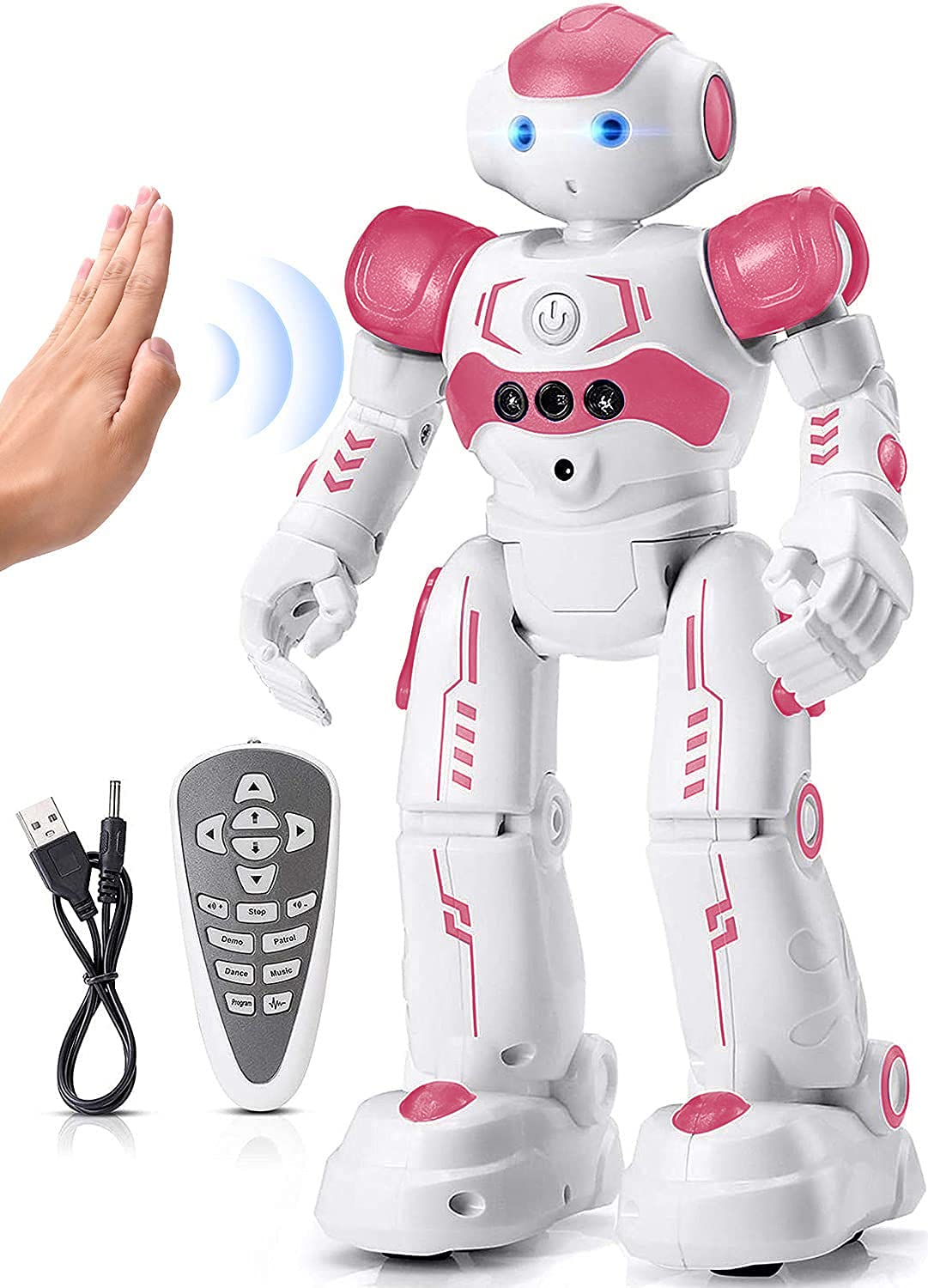 KingsDragon RC Robot Toys for Kids, Gesture & Sensing Programmable Remote Control Smart Robot for Age 3 4 5 6 7 8 Year Old Boys Girls Birthday Gift Present