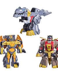 Transformers Dinobot Adventures Dinobot Squad Grimlock, Dinobot Snarl, and Predaking 3-Pack Converting Figures, 4.5-Inch Toys, Ages 3 and Up
