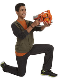 NERF Zombie Strike FlipFury Blaster -- 2 Flipping 6-Dart Drums -- Fire 6 Darts, Flip, Fire 6 More -- 12 Zombie Strike Elite Darts
