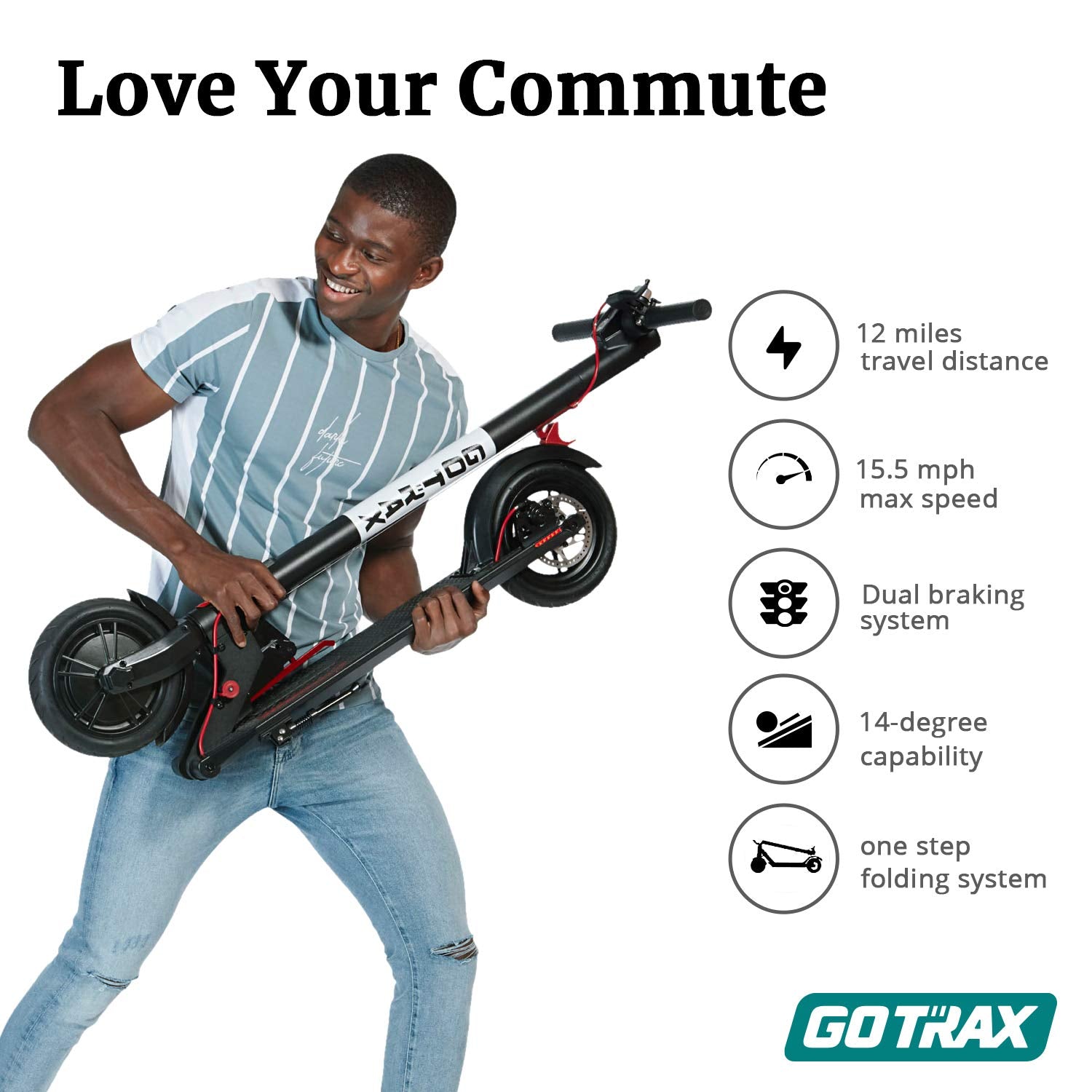 Gotrax GXL V2 Commuting Electric Scooter - 8.5" Air Filled Tires - 15.5MPH & 9-12 Mile Range - Version 2