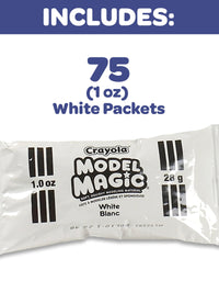 Crayola Model Magic White, Modeling Clay Alternative, Bulk School Supplies Classpack,75 Single Packs, 1 oz
