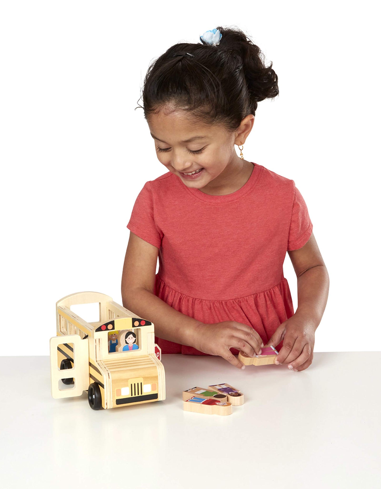 Melissa & Doug School Bus Wooden Play Set With 7 Play Figures