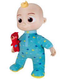 CoComelon Official Musical Bedtime JJ Doll, Soft Plush Body – Press Tummy and JJ sings clips from ‘Yes, Yes, Bedtime Song,’ – Includes Feature Plush and Small Pillow Plush Teddy Bear – Toys for Babies
