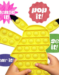 Boxgear Pikachu Fidget Toy Pop Pop– Pop Fidget Toy for Kids and Adults – Stress Relief Fidget – Anti Stress Squeeze Toy - Animal Silicone Fidget Blocks – Lightweight and Durable
