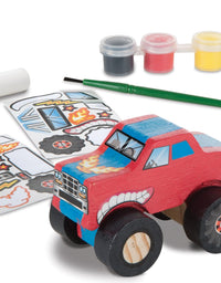 Melissa & Doug Decorate-Your-Own Wooden Craft Kits Set - Race Car and Monster Truck
