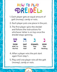 Let's Play Dreidel The Hanukkah Game Extra Large Blue & White Wood Dreidels - Instructions Included! - D10 (2-Pack XL Dreidels)
