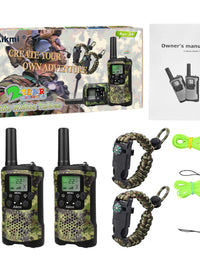 Walkie Talkies for Kids 22 Channel 2 Way Radio 3 Miles Long Range Handheld Walkie Talkies Durable Toy Best Birthday Gifts for 6 Year Old Boys and Girls fit Adventure Game Camping (Green Camo 1)
