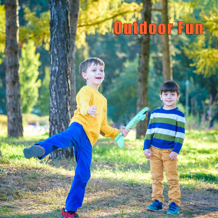 BooTaa 4 Pack Airplane Toys, 17.5" Large Throwing Foam Plane, 2 Flight Mode, Foam Gliders, Flying Toys, Birthday Gifts for Boys Girls Kids 3 4 5 6 7 8 9 10 11 12 Year Old Boys,Outdoor Sport Game Toys