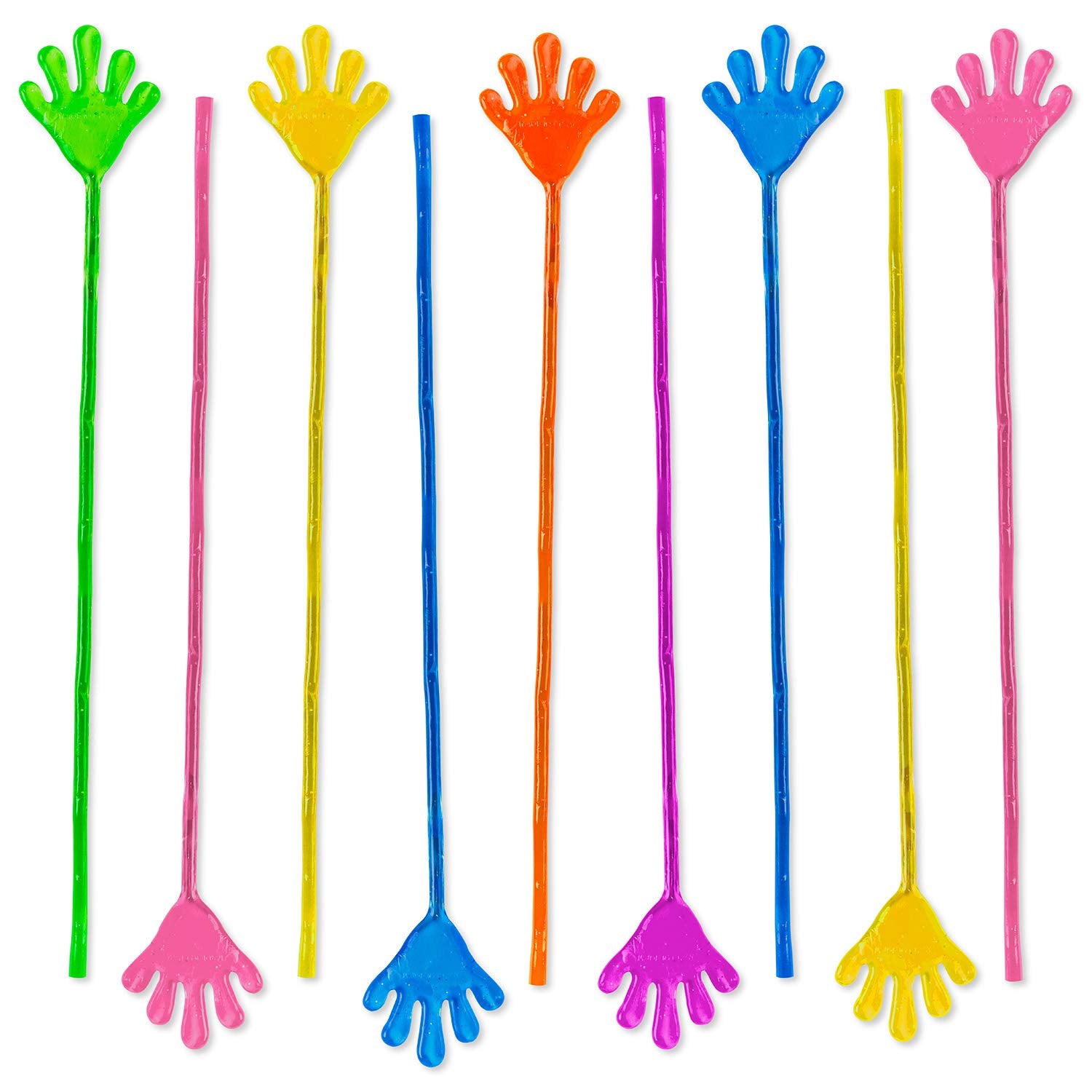 Super Z Outlet Vinyl Glitter Mini Sticky Hands Toys for Children Party Favors, Birthdays - 1 1/4" (72 Count)