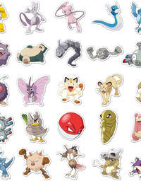 Pokemon Stickers 100pcs Pikachu Cool Stickers for Hydroflask Water Bottles, Pokemon Sticker for Kids,Adults
