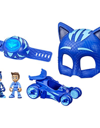 PJ-Masks Catboy Power Pack Preschool Toy Set with 2 PJ-Masks-Action-Figures, Vehicle, Wristband, and-Costume-Mask for Kids Ages 3 and Up
