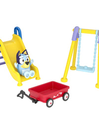 Bluey Park Playset 2.5" Figure, Wagon, Swing Set, and Slide

