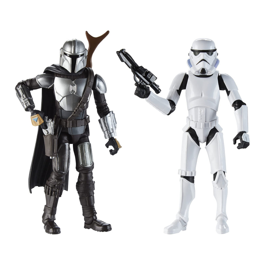 Star Wars Galaxy of Adventures The Mandalorian 5-Inch-Scale Figure 2 Pack with Fun Blaster Accessories, Toys for Kids Ages 4 and Up (Amazon Exclusive),F3892