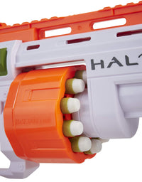 NERF Halo Bulldog SG Dart Blaster -- Pump-Action, Rotating 10-Dart Drum, Tactical Rails, 10 Official Elite Darts, Skin Unlock Code
