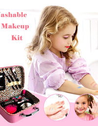 Kids Makeup Kit for Girls, Washable Makeup Kit, Real Play Kids Makeup Set Princess Play Birthday 3 4 5 6 Gift for Little Girls Toys
