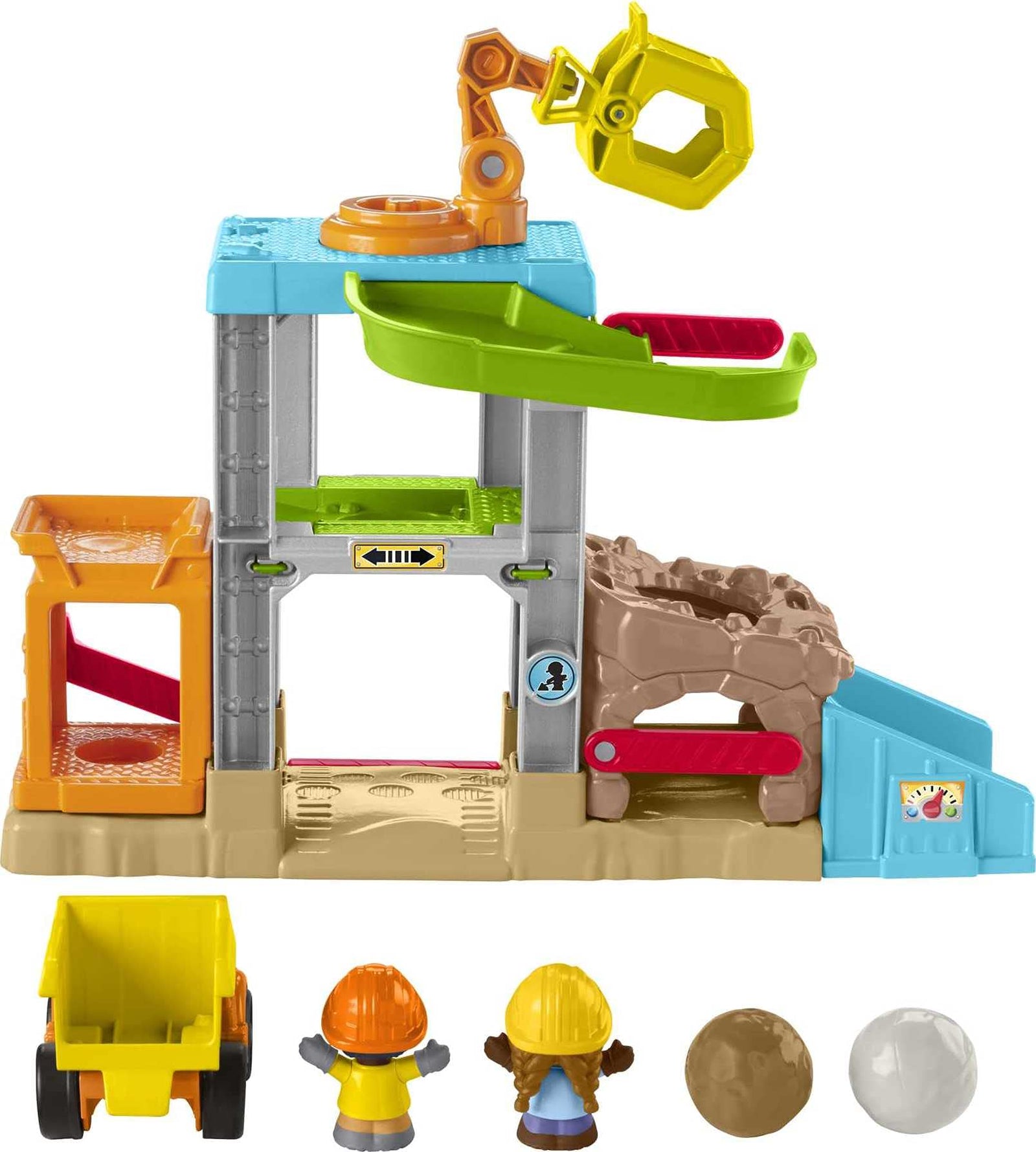 Fisher-Price Little People Load Up ‘n Learn Construction Site, Musical playset with Dump Truck for Toddlers and Preschool Kids Ages 1 ½ to 5 Years