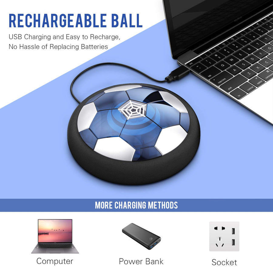 Hover Soccer Ball Boy Toys, Indoor Floating Rechargeable Soccer with Colorful LED Light and Soft Foam Bumper, Upgrade Air Training Soccer Ball for 3 4 5 6 7 8-16 Years Old Boys Girls Adults