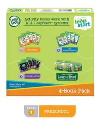 LeapFrog LeapStart Preschool 4-in-1 Activity Book Bundle with ABC, Shapes & Colors, Math, Animals

