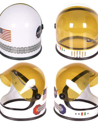 Astronaut Helmet with Movable Visor - Pretend & Play Toy for Dress Up Fun, Role Play Accessory, Birthday Party Favor Supplies, Girls, Boys, Kids and Toddler. White
