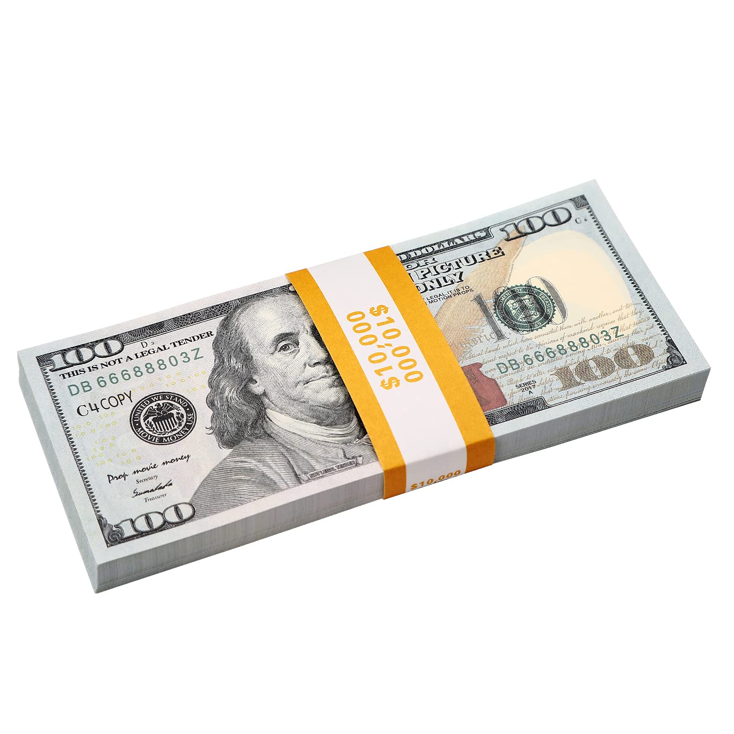RUVINCE Play Money for Kids Prop Money 100 Dollar Bills 100X100 Pcs Size : 6.14x2.59 in Prop Money Magician Porp,Movie Props