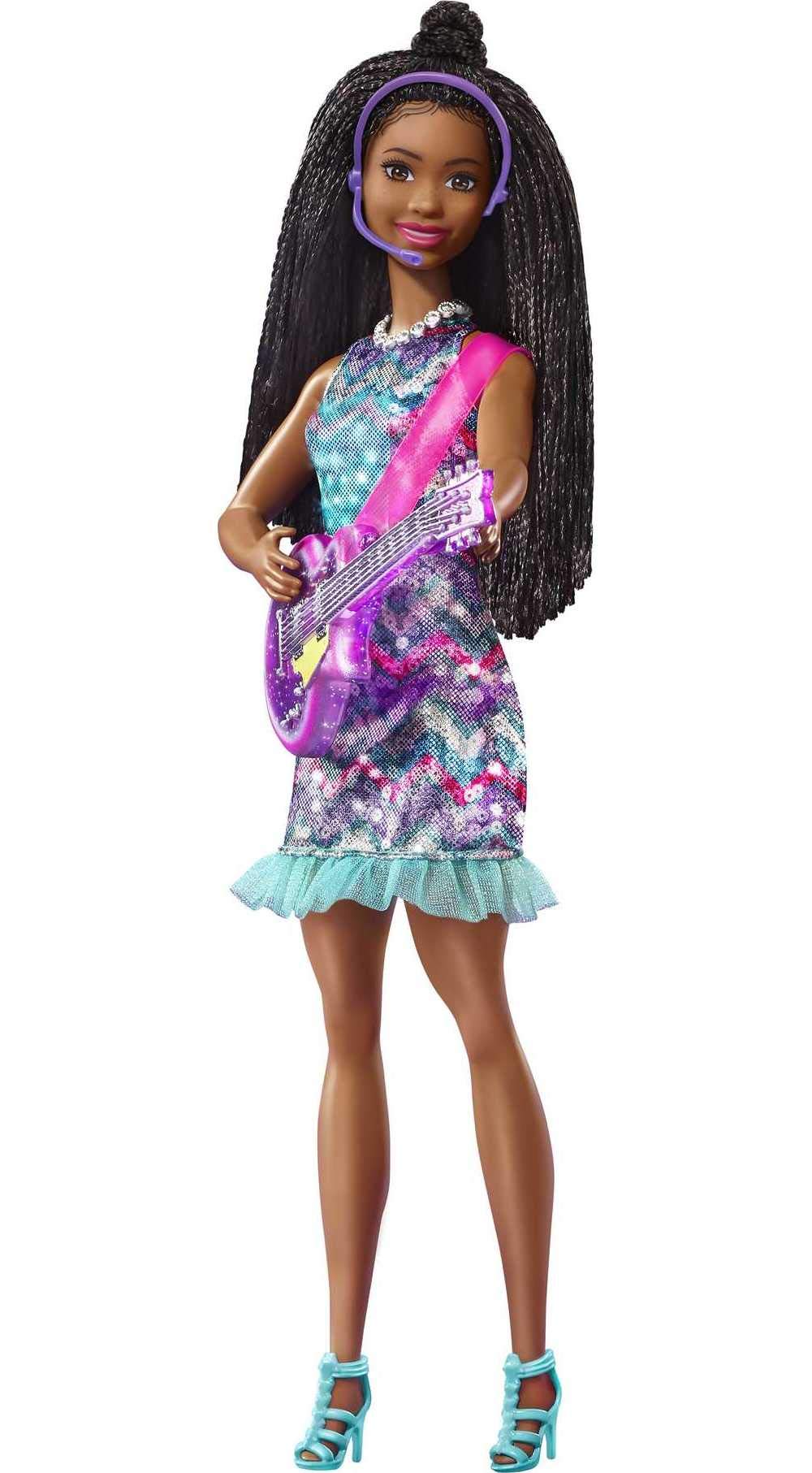 Barbie: Big City, Big Dreams Singing Brooklyn” Roberts Doll (11.5-in Brunette with Braids) with Music, Light-Up Feature, Microphone & Accessories, Gift for 3 to 7 Year Olds